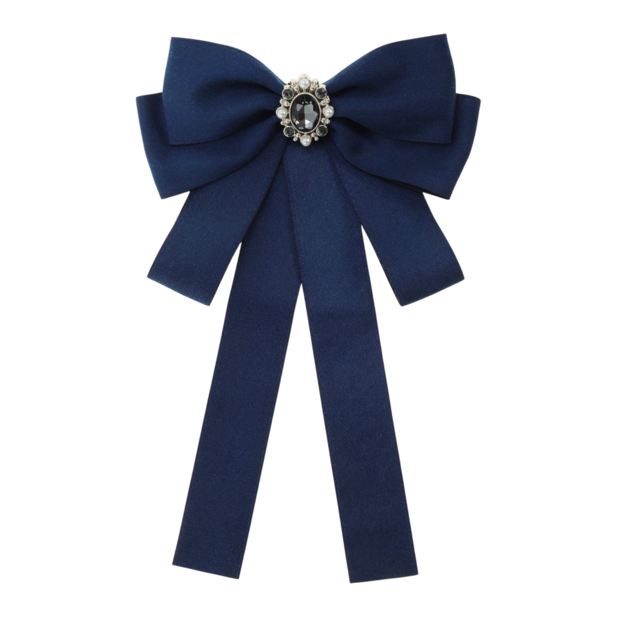 Unique Bargains Ribbon Bow Brooches Christmas Gifts Grey Crystal