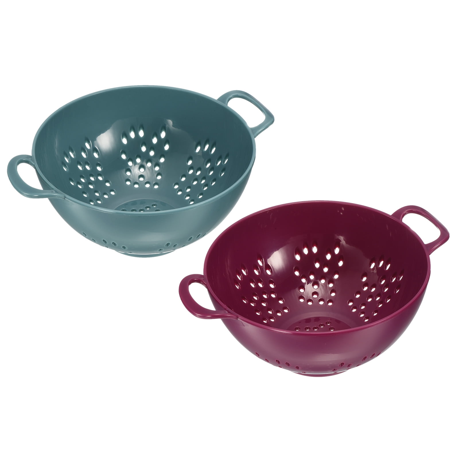 Unique Bargains Rice Washing Strainer Plastic Drainer Basket Light Blue+Purple