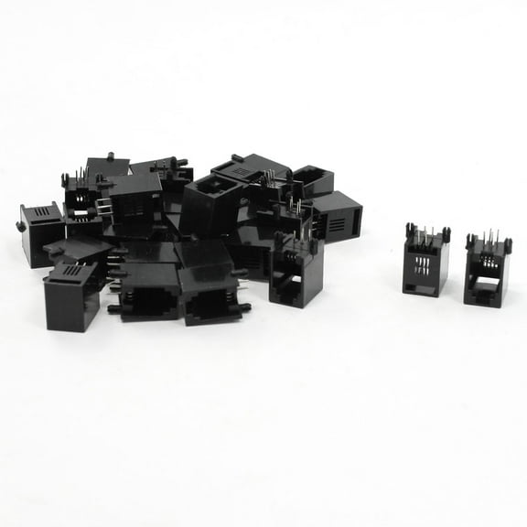 Unique Bargains Right Angle Pins RJ9 RJ10 RJ22 4P4C Telephone Handset Jacks 9.5mm Width 30 Pcs