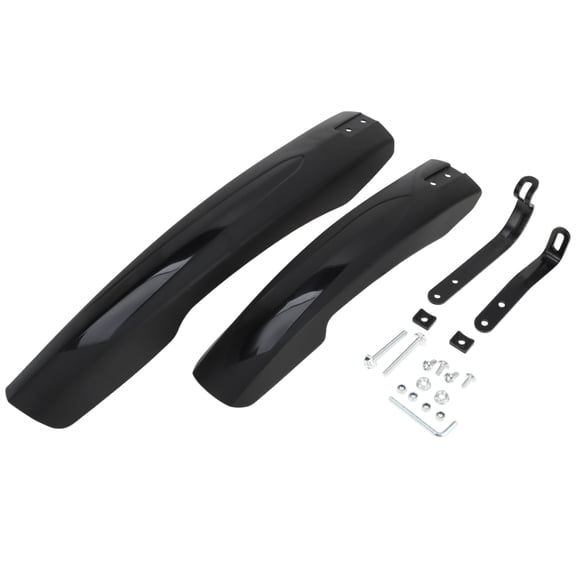 Unique Bargains Road Bike MTB Bicycle Mudguard Front 13.19" Rear 17.91" Durable Fender Mud Guard Black with Nut Gasket 1 Set