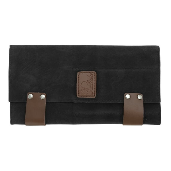 Unique Bargains Roll Up Scissors Bag Durable & Foldable Salons Tool Pouch with Multi-Pockets Hair Scissor Shears Cases for Hair Stylists Black