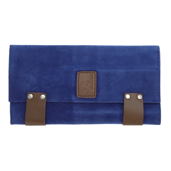 Unique Bargains Roll Up Scissors Bag Durable & Foldable Salons Tool Pouch with Multi-Pockets Hair Scissor Shears Cases for Hair Stylists Blue