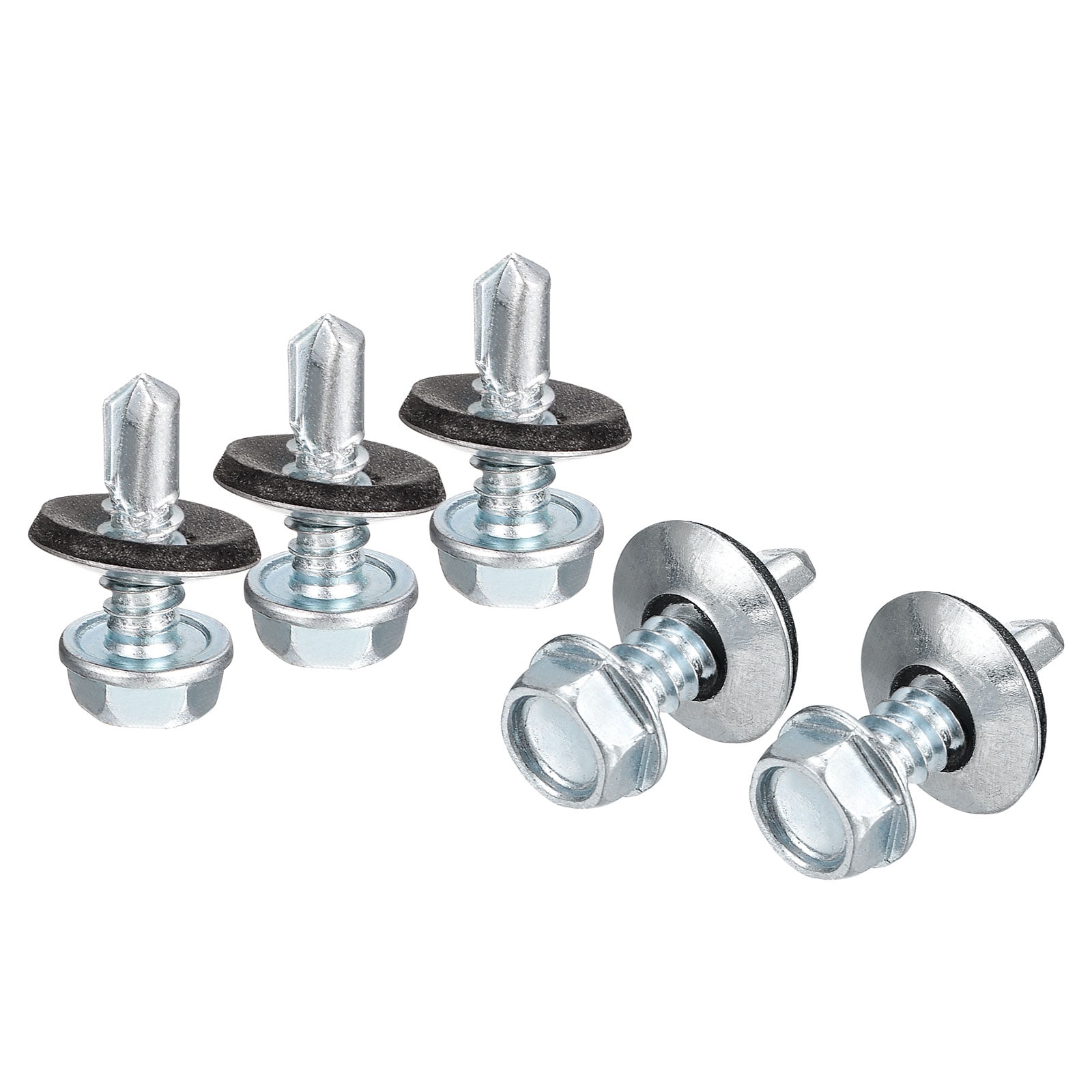 Unique Bargains Roof Screw Self Drilling Hex Head Self Tapping Screws Silver #14 x 3/4"