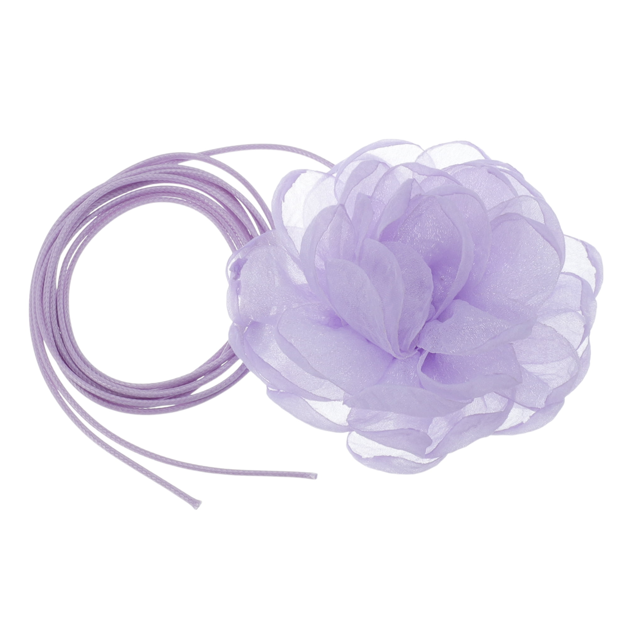 Unique Bargains Rose Choker Necklace 1Pc Purple