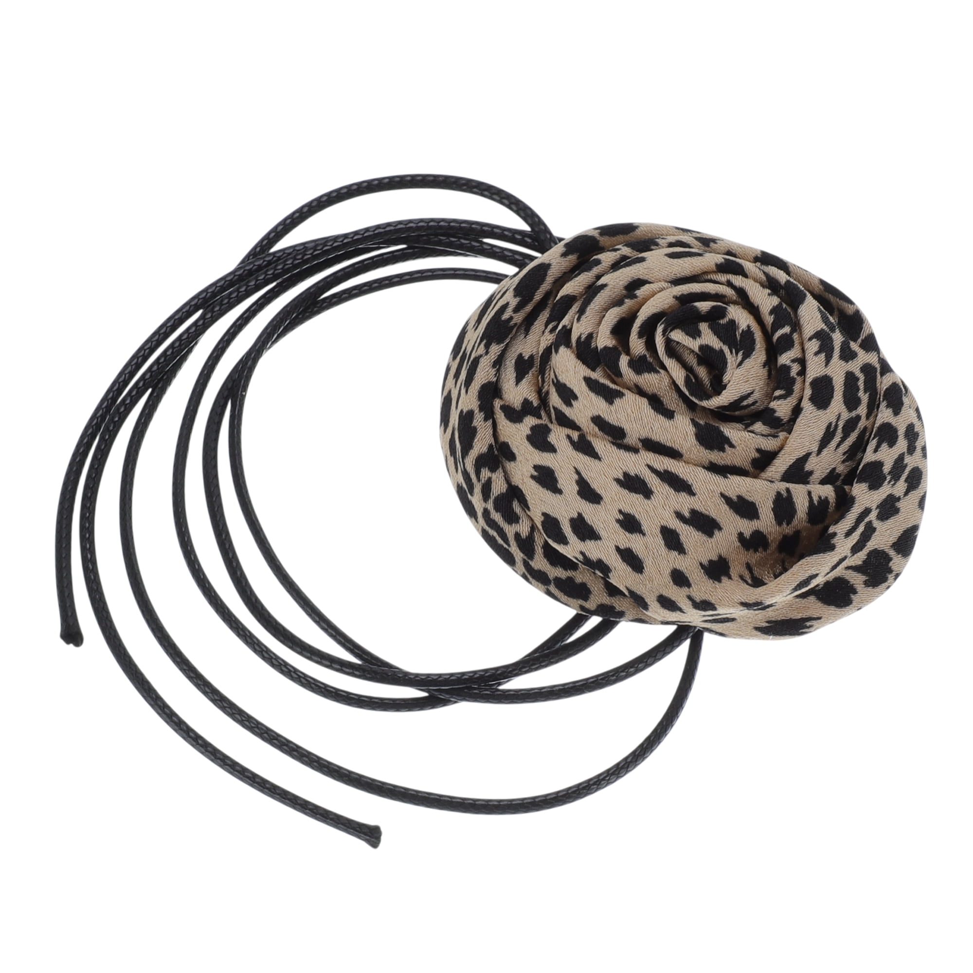 Unique Bargains Rose Choker Necklace 1Pc for Any Occasion Brown, Black