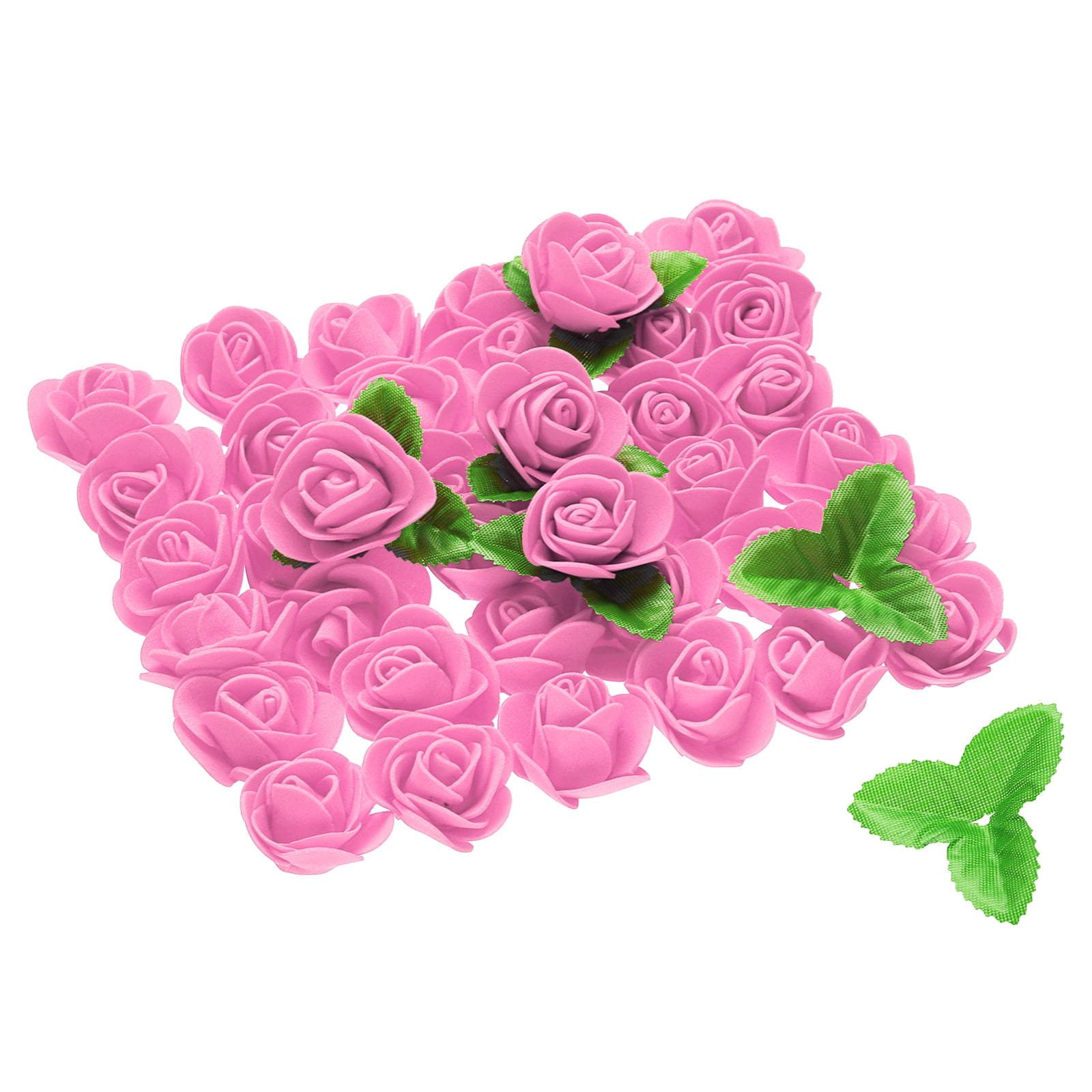 Unique Bargains Rose Heads Artificial Bulk Stemless Foam Fake Flowers for DIY Crafts Pink
