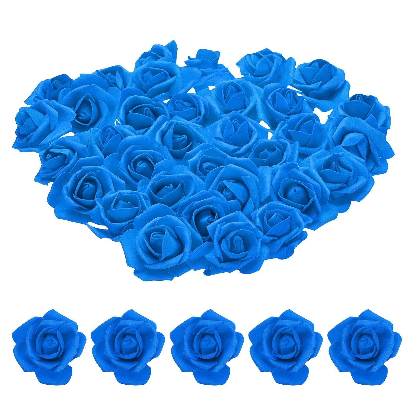 Unique Bargains Rose Heads Artificial Bulk Stemless Foam Fake Rose for DIY Craft Dark Blue