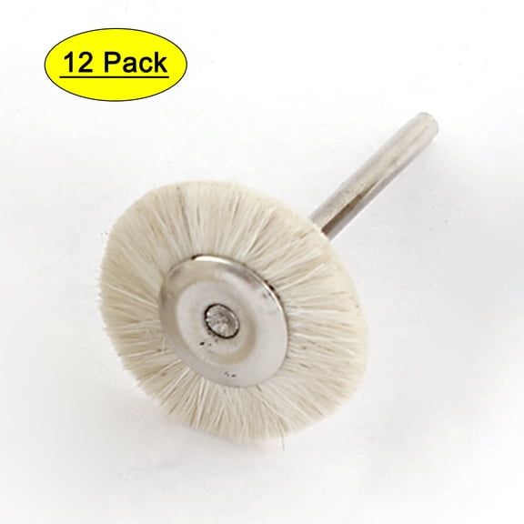 Unique Bargains Rotary Tool 1" White Bristle Head Buffing Polishing Wheels Brushes 12Pcs Nylon, Metal