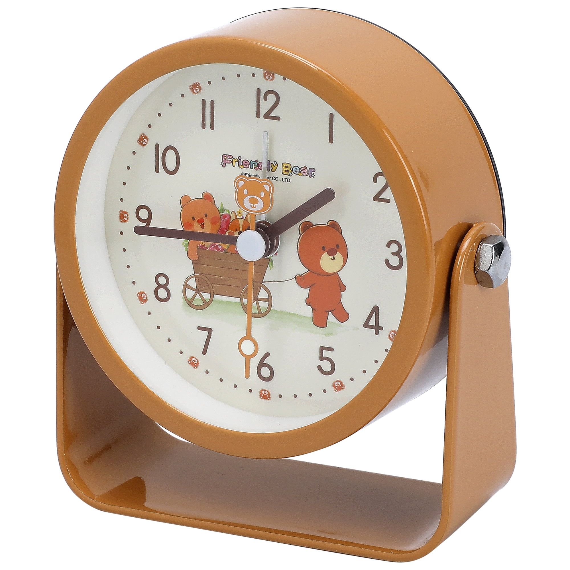 Unique Bargains Rotatable Alarm Clock with Animal Pattern Yellow 3.9"L x 1.7"W x 3.7"H