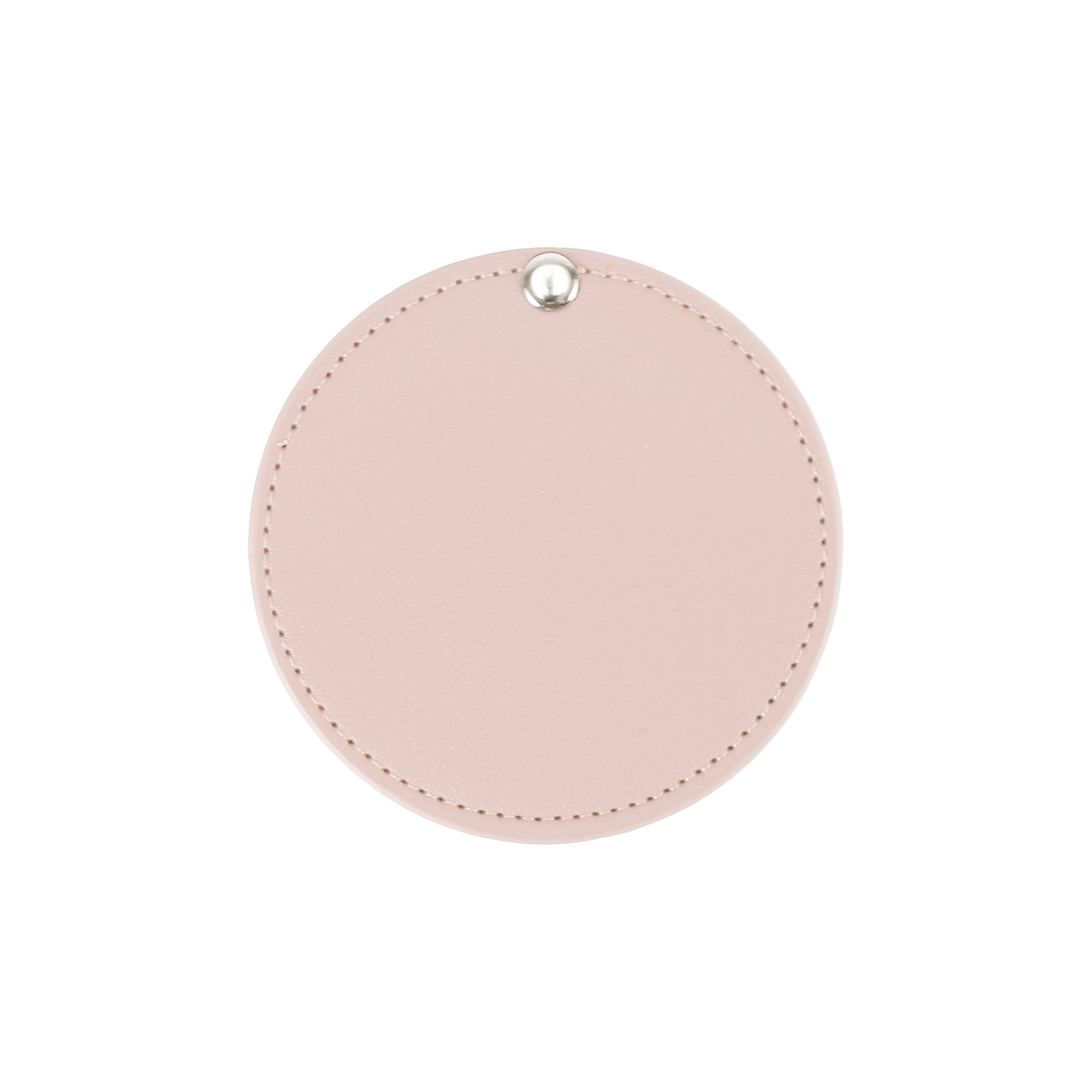 Unique Bargains Rotating Circle Makeup Mirror Pink