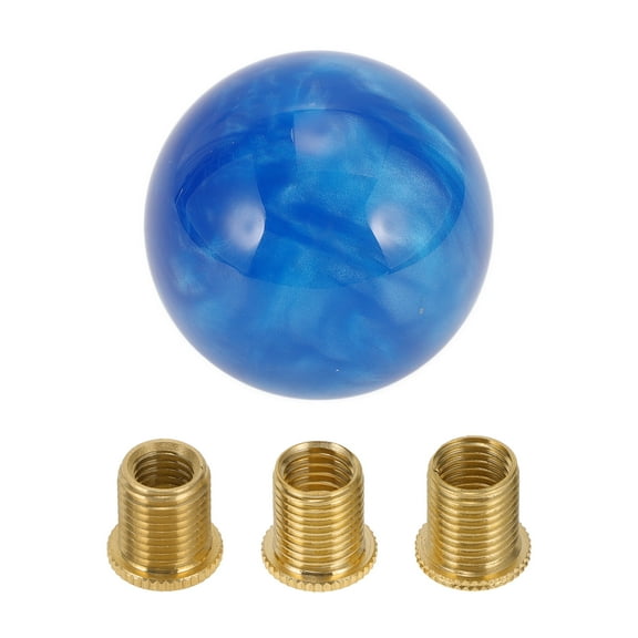 Unique Bargains Round Ball Shift Knob Universal Gear Shifter Knob Acrylic Stick Shifter Lever Knob for Automatic and Manual Vehicle with 3 Adapter Blue 1 Set