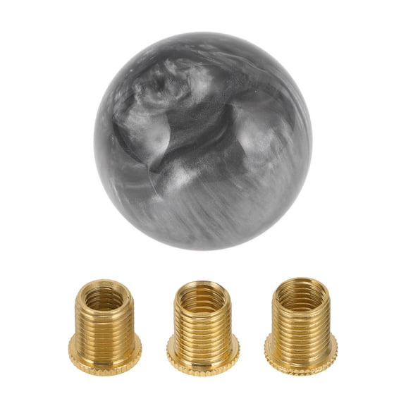 Unique Bargains Round Ball Shift Knob Universal Gear Shifter Knob Acrylic Stick Shifter Lever Knob for Automatic and Manual Vehicle with 3 Adapter Gray 1 Set