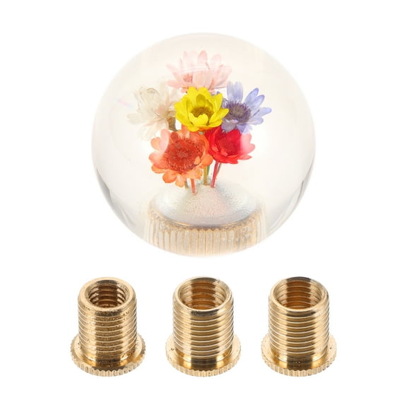Unique Bargains Round Ball Shift Knob Universal Gear Shifter Knob Acrylic Stick Shifter Lever Knob for Automatic and Manual Vehicle with 3 Adapter Multicolor 1 Set