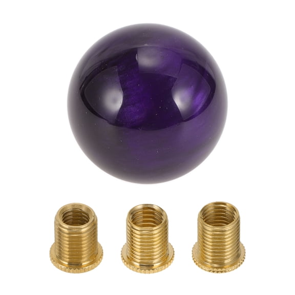 Unique Bargains Round Ball Shift Knob Universal Gear Shifter Knob Acrylic Stick Shifter Lever Knob for Automatic and Manual Vehicle with 3 Adapter Purple 1 Set