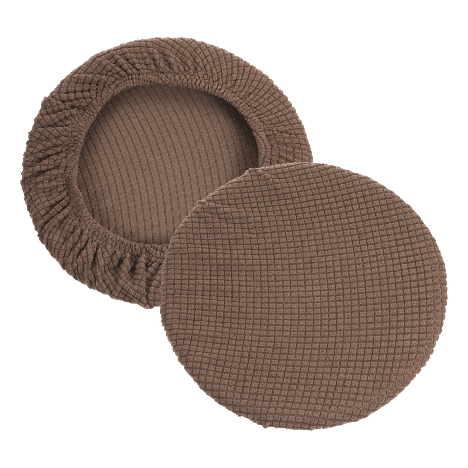 Unique Bargains Round Bar Stool Covers Washable Elastic Kitchen Living Room Cushion Cover Tan