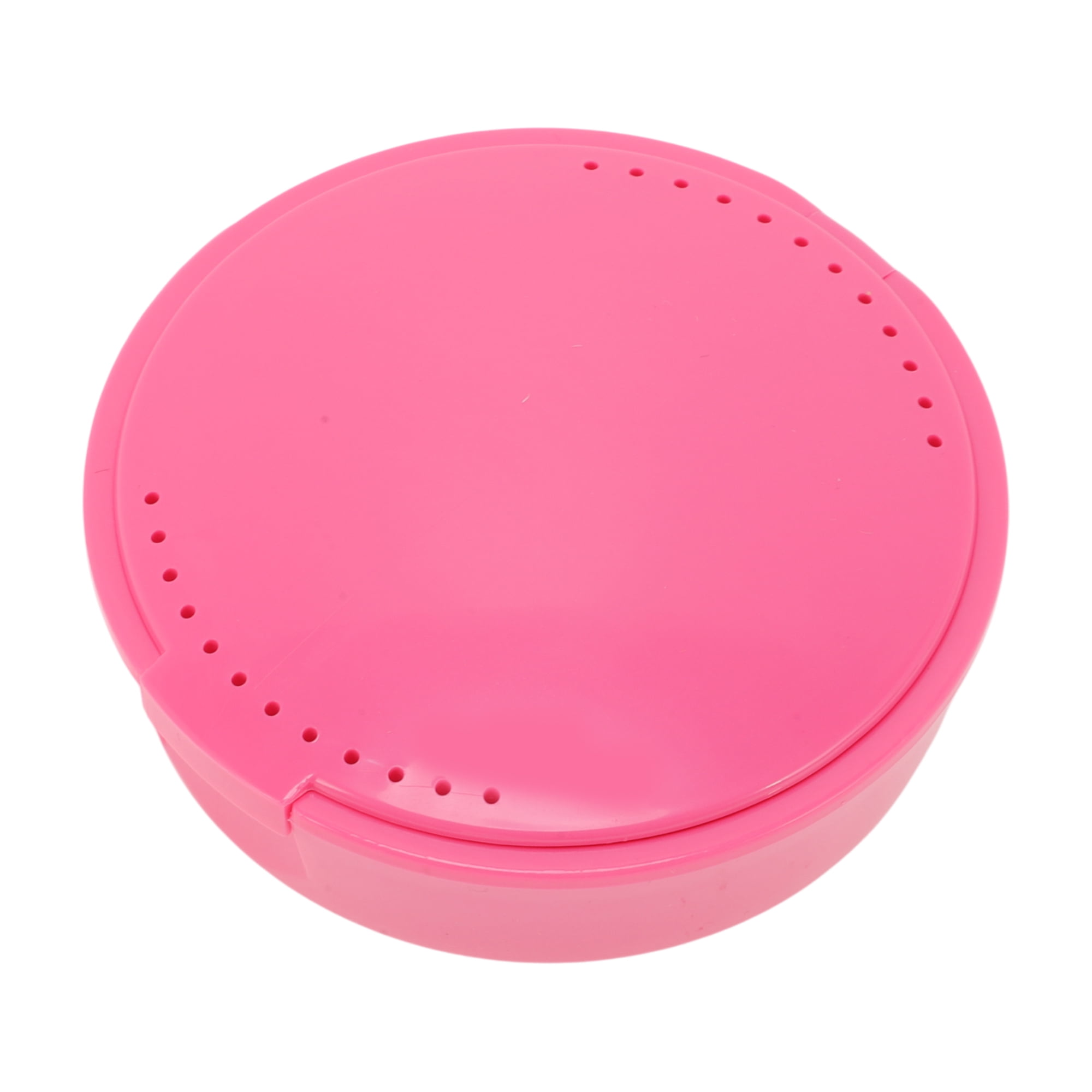Unique Bargains Round Braces Box with Mirror 1 Pc Pink