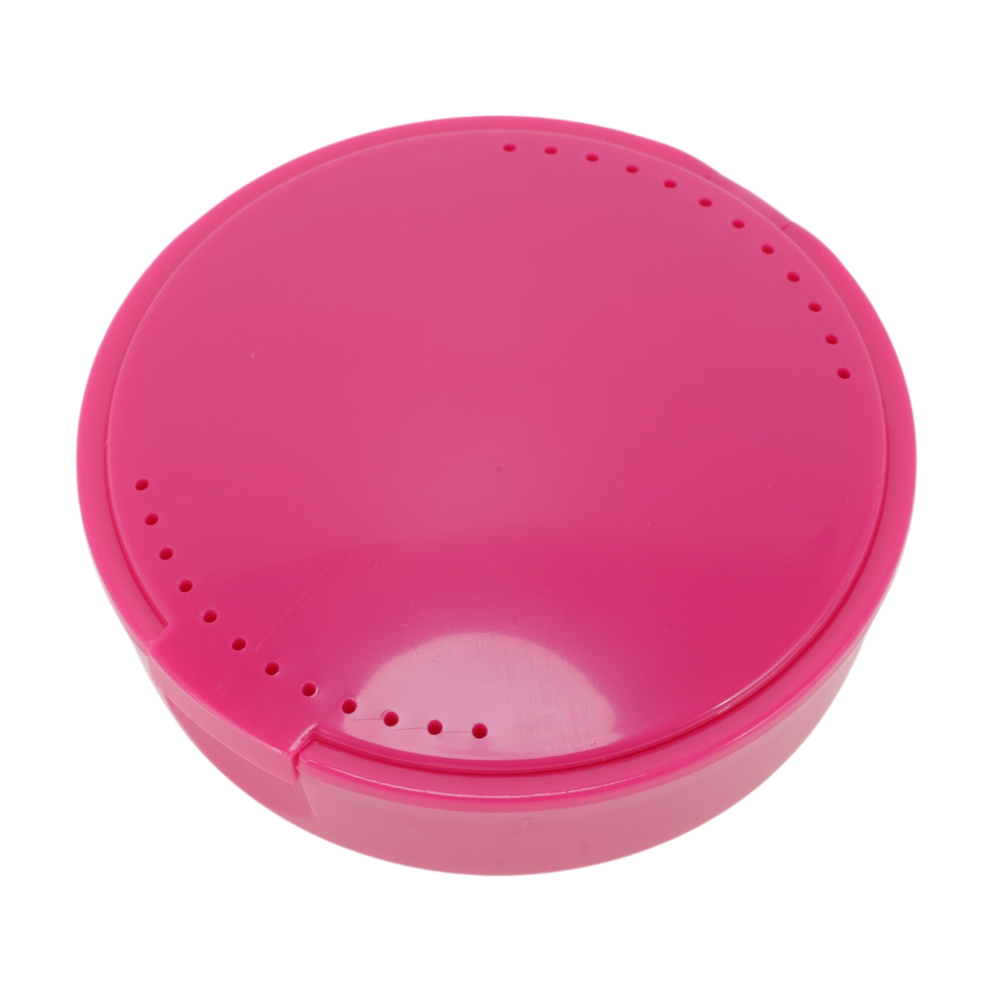 Unique Bargains Round Braces Box with Mirror 1 Pc Rose Red