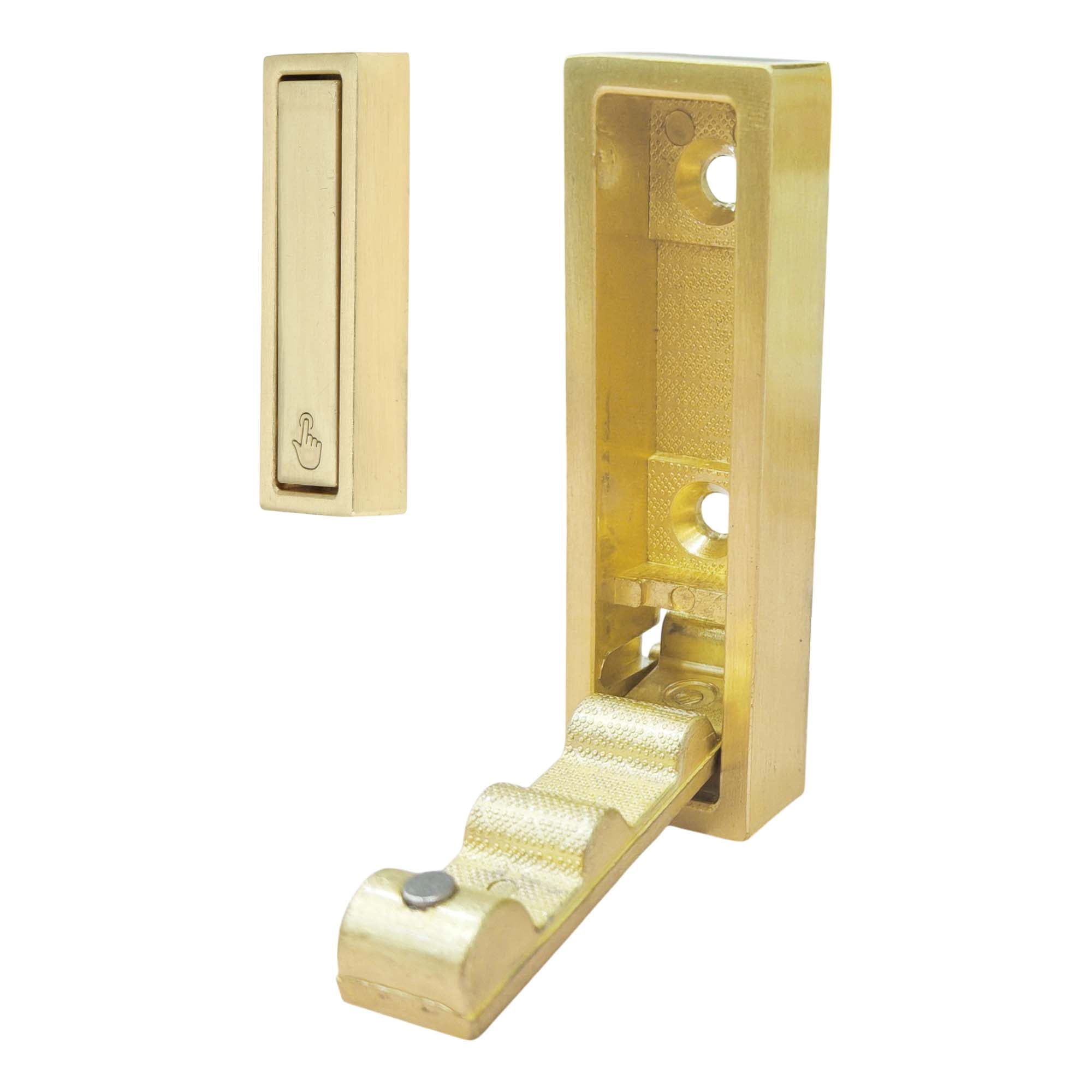 Unique Bargains Round Coat Hook Wall Mount Folding Hook Gold Tone 2.76"x0.79"x0.47"