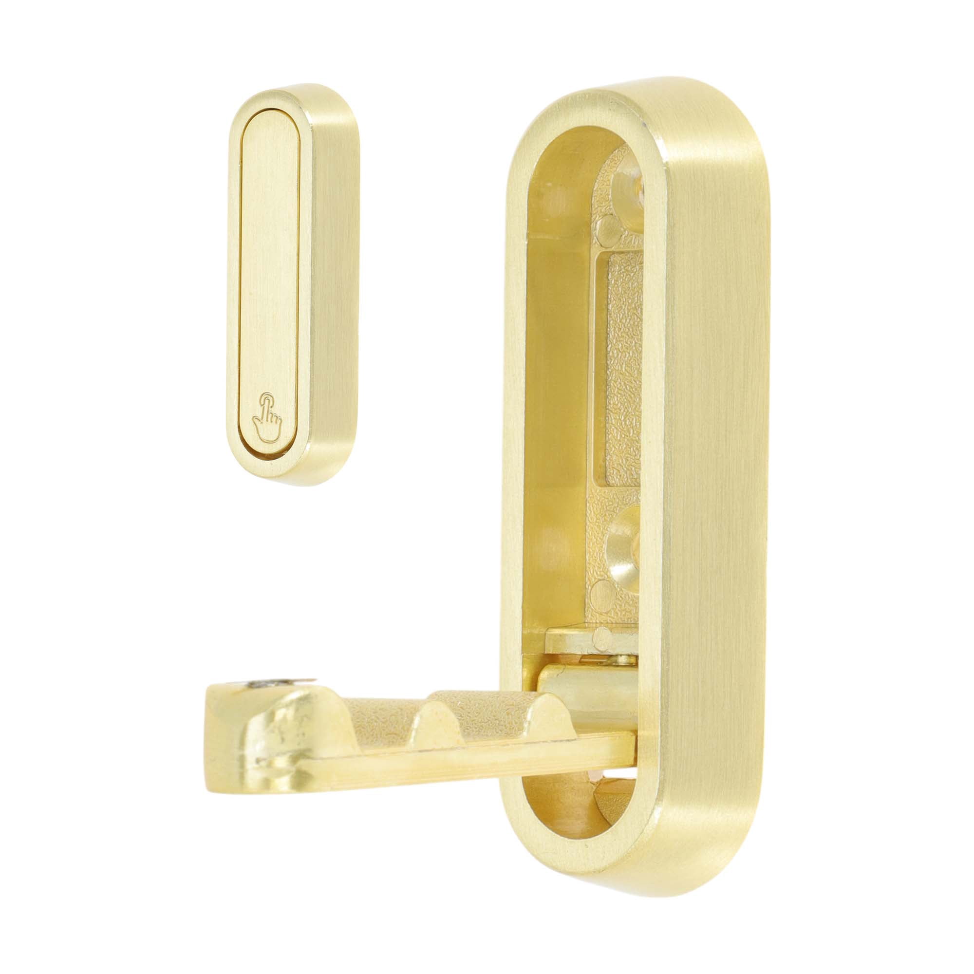 Unique Bargains Round Coat Hook Wall Mount Folding Hook Gold Tone 2.87"x0.91"x0.47"