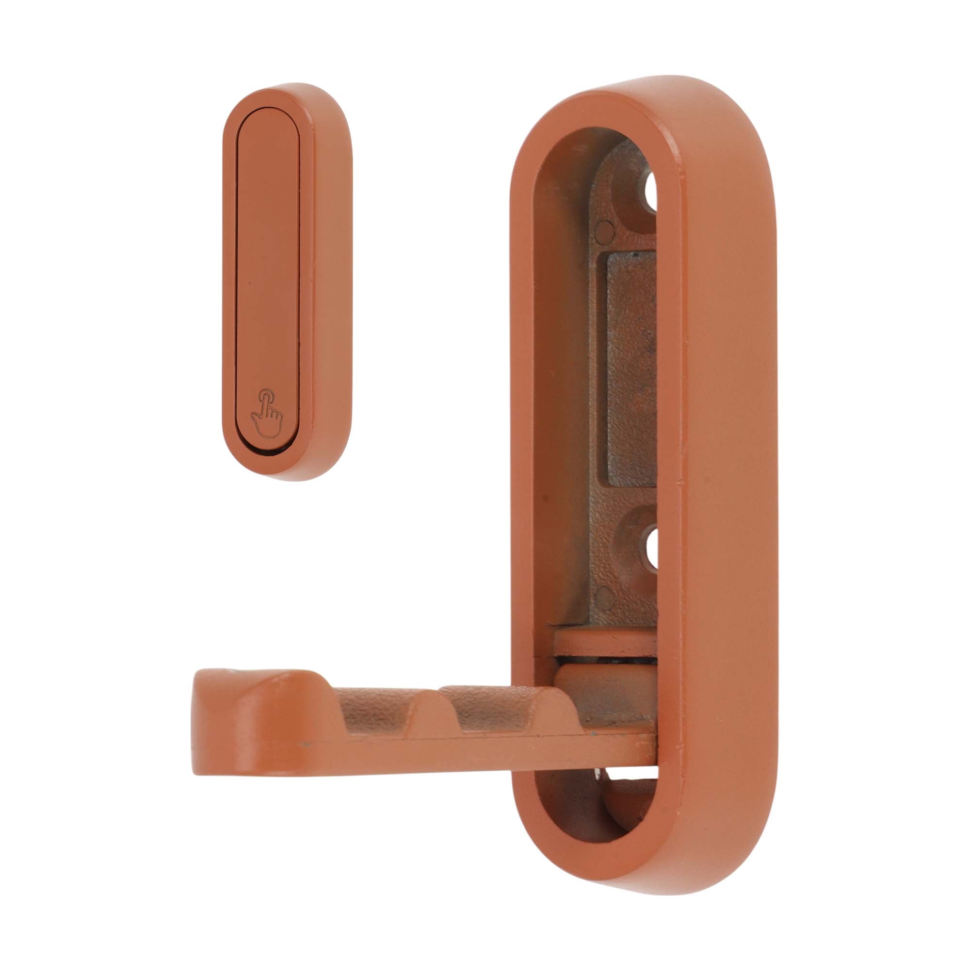 Unique Bargains Round Coat Hook Wall Mount Folding Hook Orange 2.87"x0.91"x0.47"