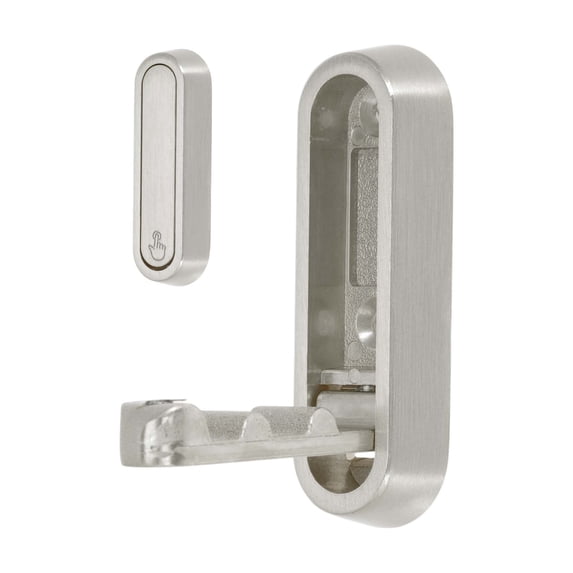 Unique Bargains Round Coat Hook Wall Mount Folding Hook Silver Tone 2.87"x0.91"x0.47"