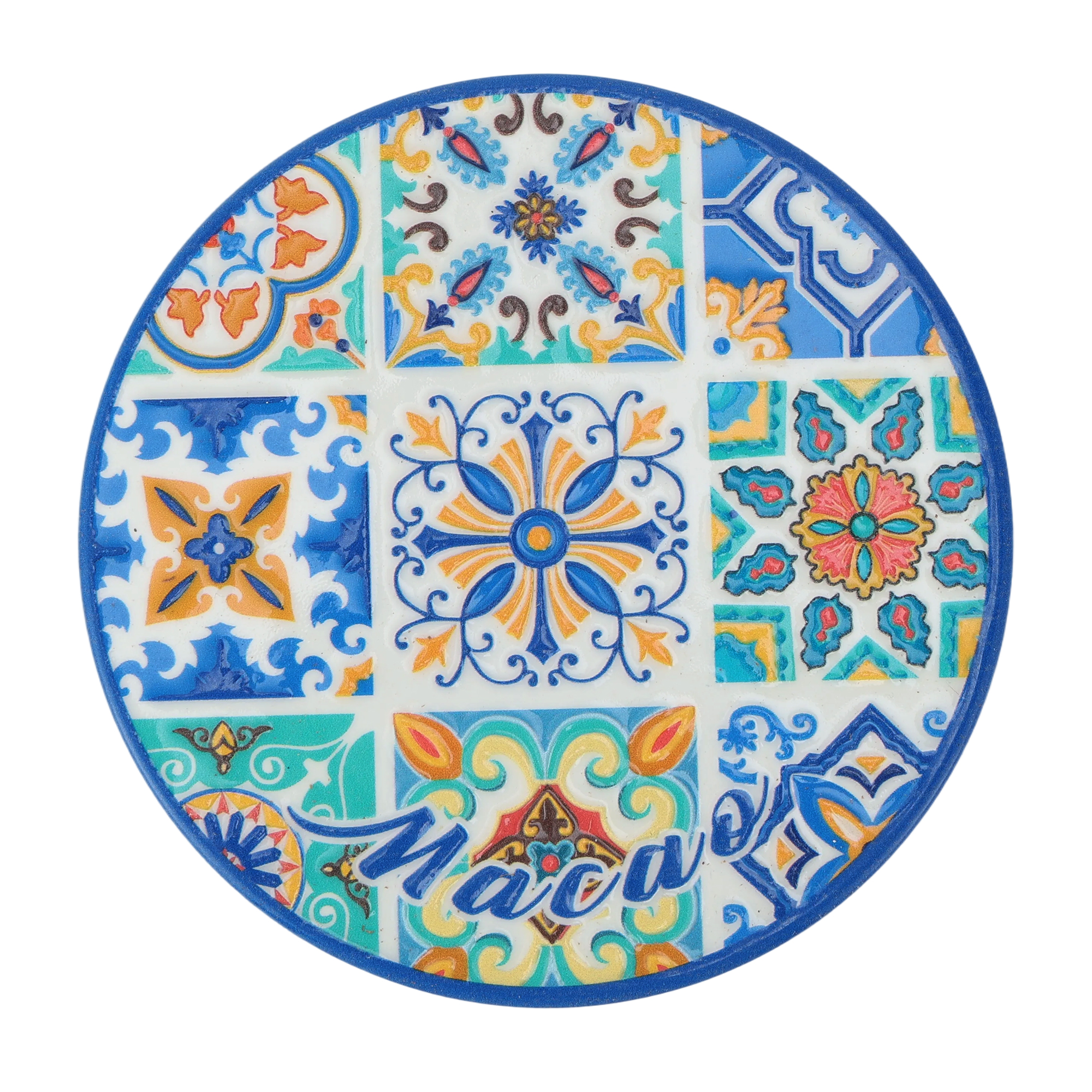 Unique Bargains Round Drink Coaster 1 Pc Ceramic Cork [Round Style A]