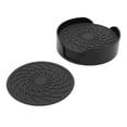 thumbnail image 1 of Unique Bargains Round Drink Coaster Set Dark Gray, 1 of 5