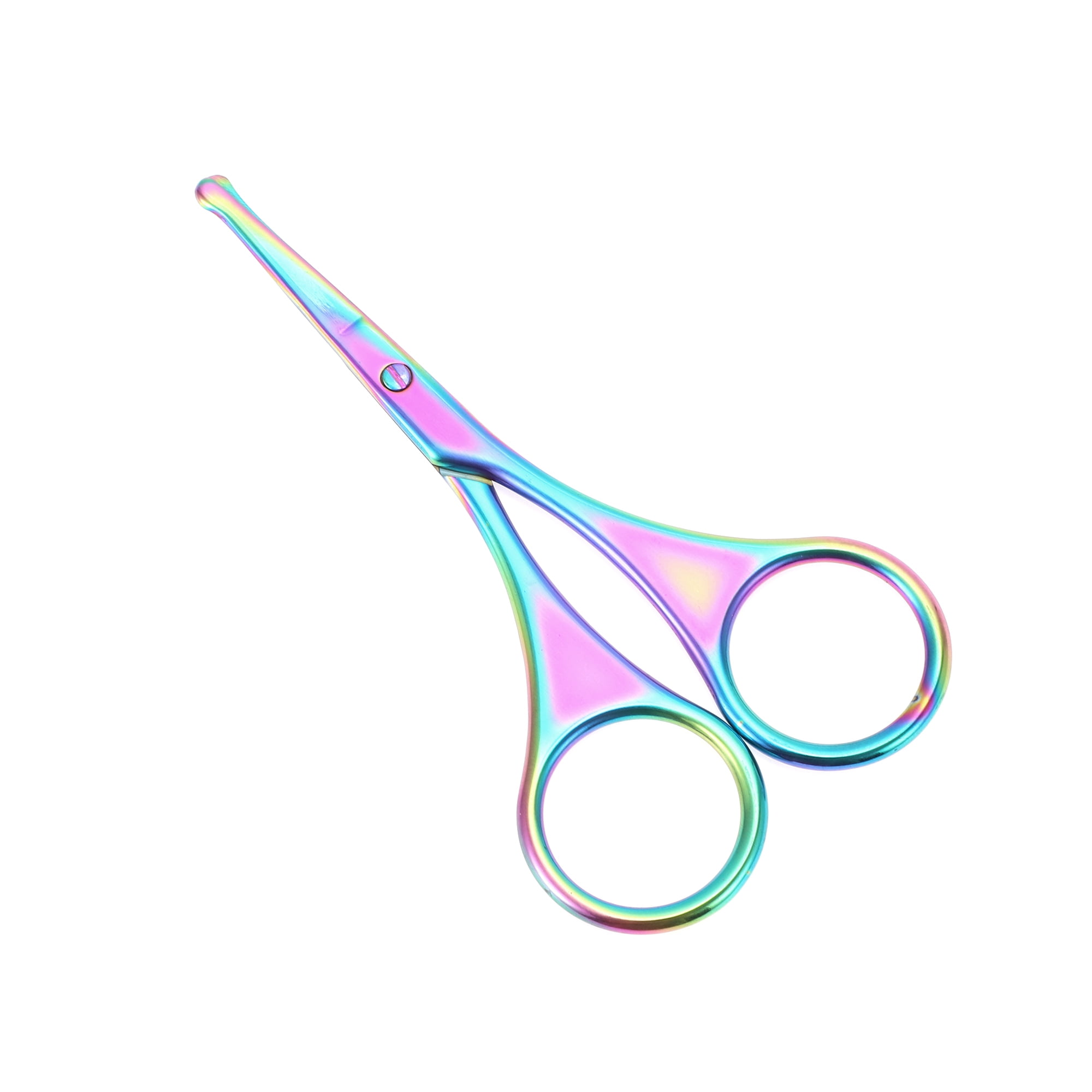 Unique Bargains Round Eyebrow Trimmer Scissors Assorted Color for Grooming