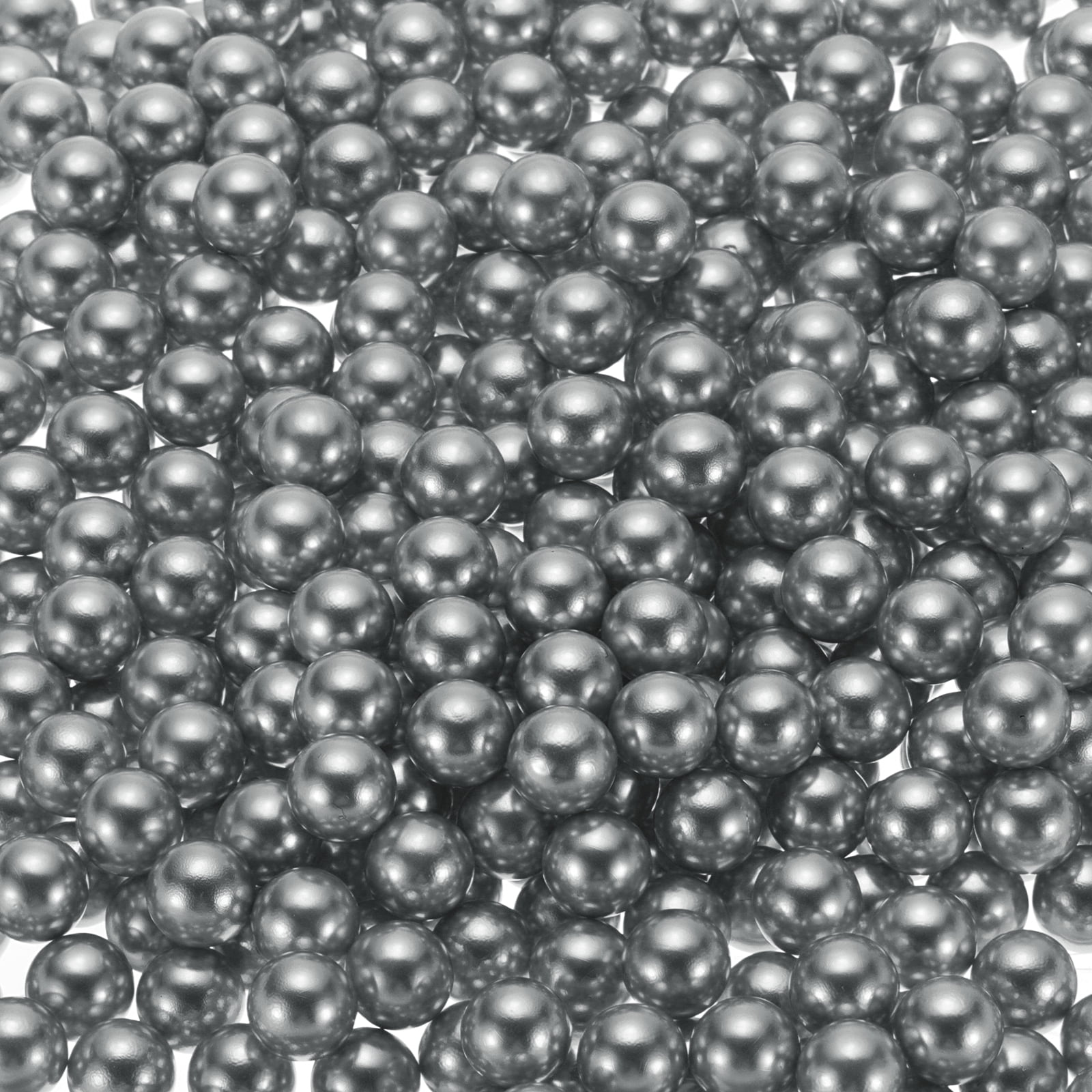 Unique Bargains Round Faux Pearl for Crafting No Hole Pearls for Vase Fillers Gray