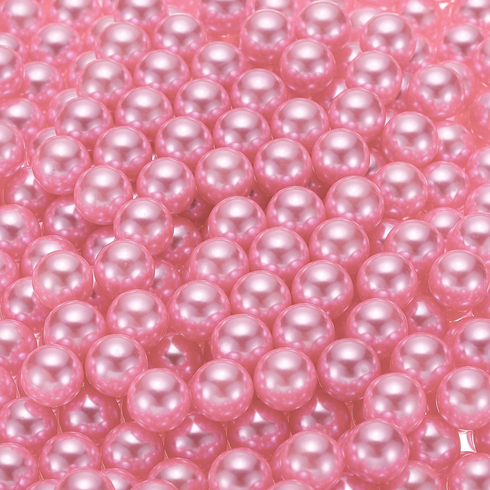 Unique Bargains Round Faux Pearl for Crafting No Hole Pearls for Vase Fillers Pink