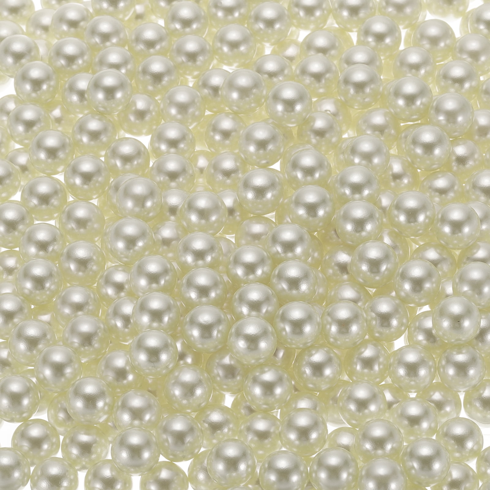 Unique Bargains Round Faux Pearl for Crafting No Hole Pearls for Vase Fillers White