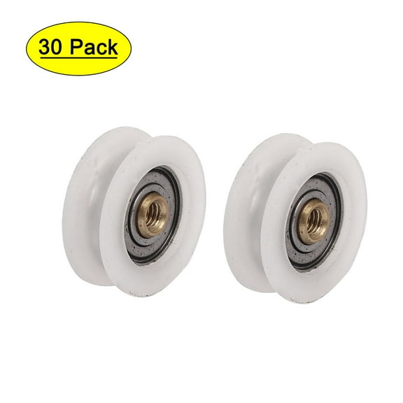 Unique Bargains Round Groove Nylon Pulley Wheels Roller 30 Pcs for 5mm Rope