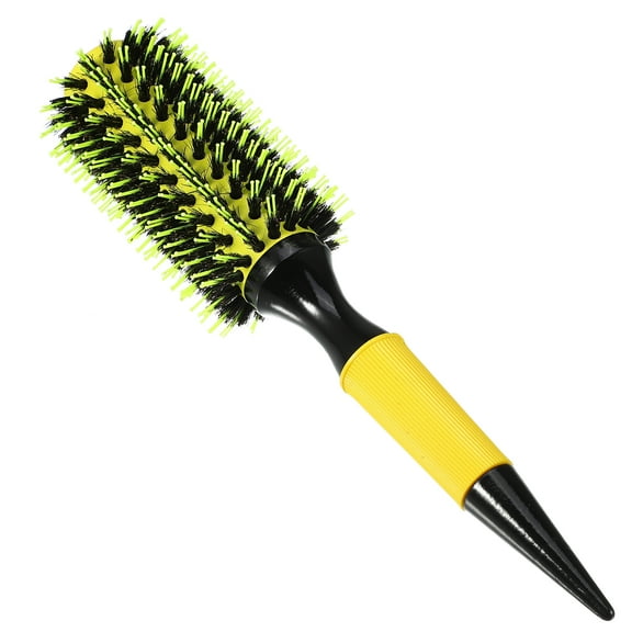 Unique Bargains Round Hair Brush Hair Brushes for Women Nylon Bristle Pins Round Brush Yellow 10.04"x2.36"