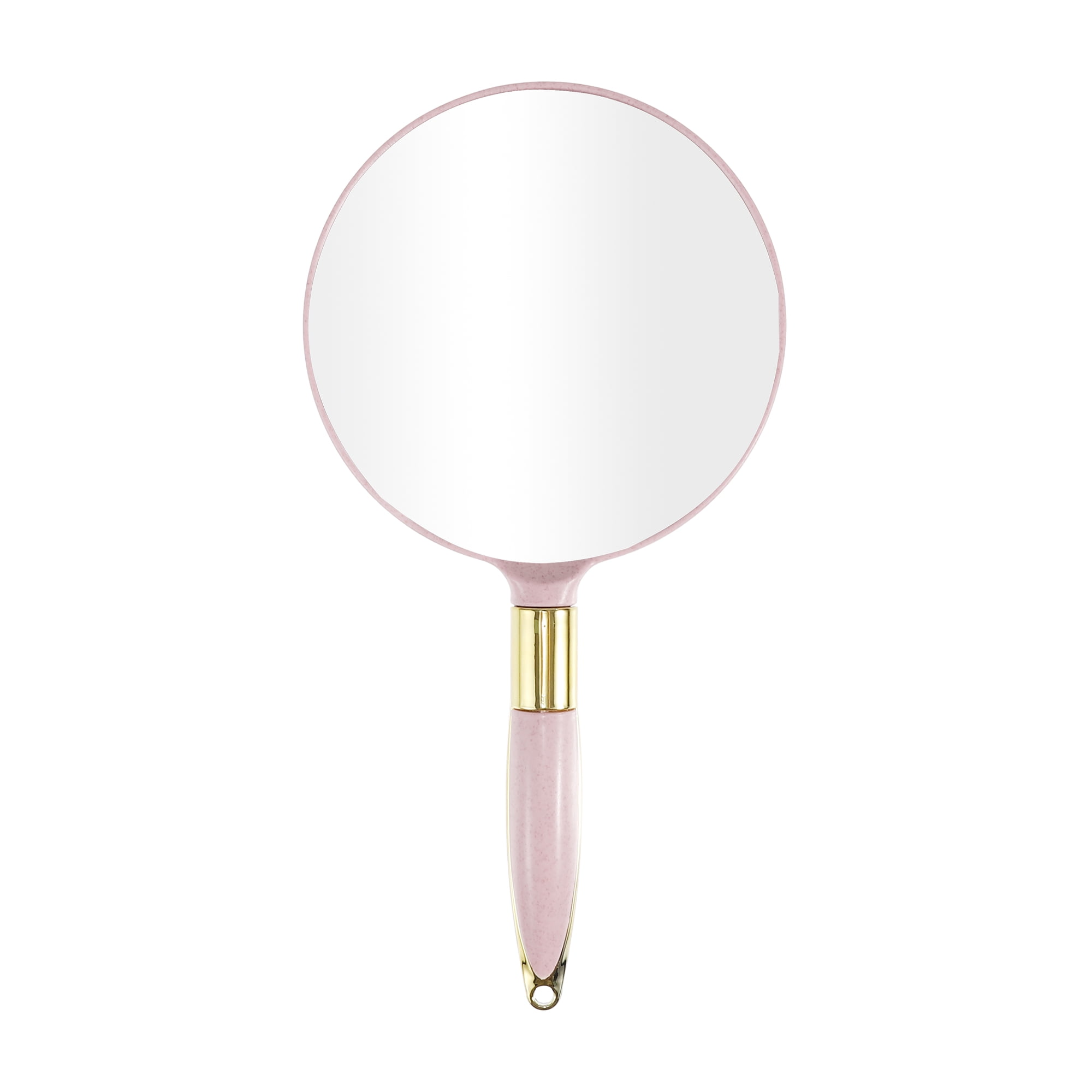 Unique Bargains Round Hand Mirror for Women Pink