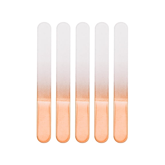 Unique Bargains Round Head Glass Nail Files 5 Pcs Orange