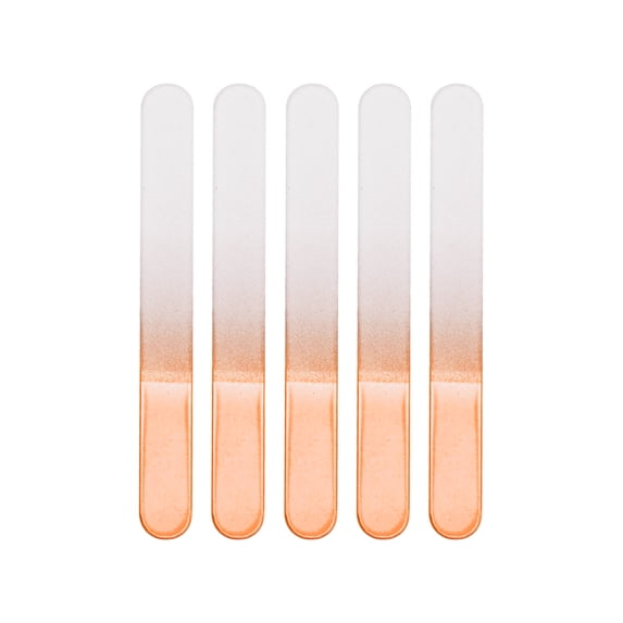 Unique Bargains Round Head Glass Nail Files 5 Pcs Orange