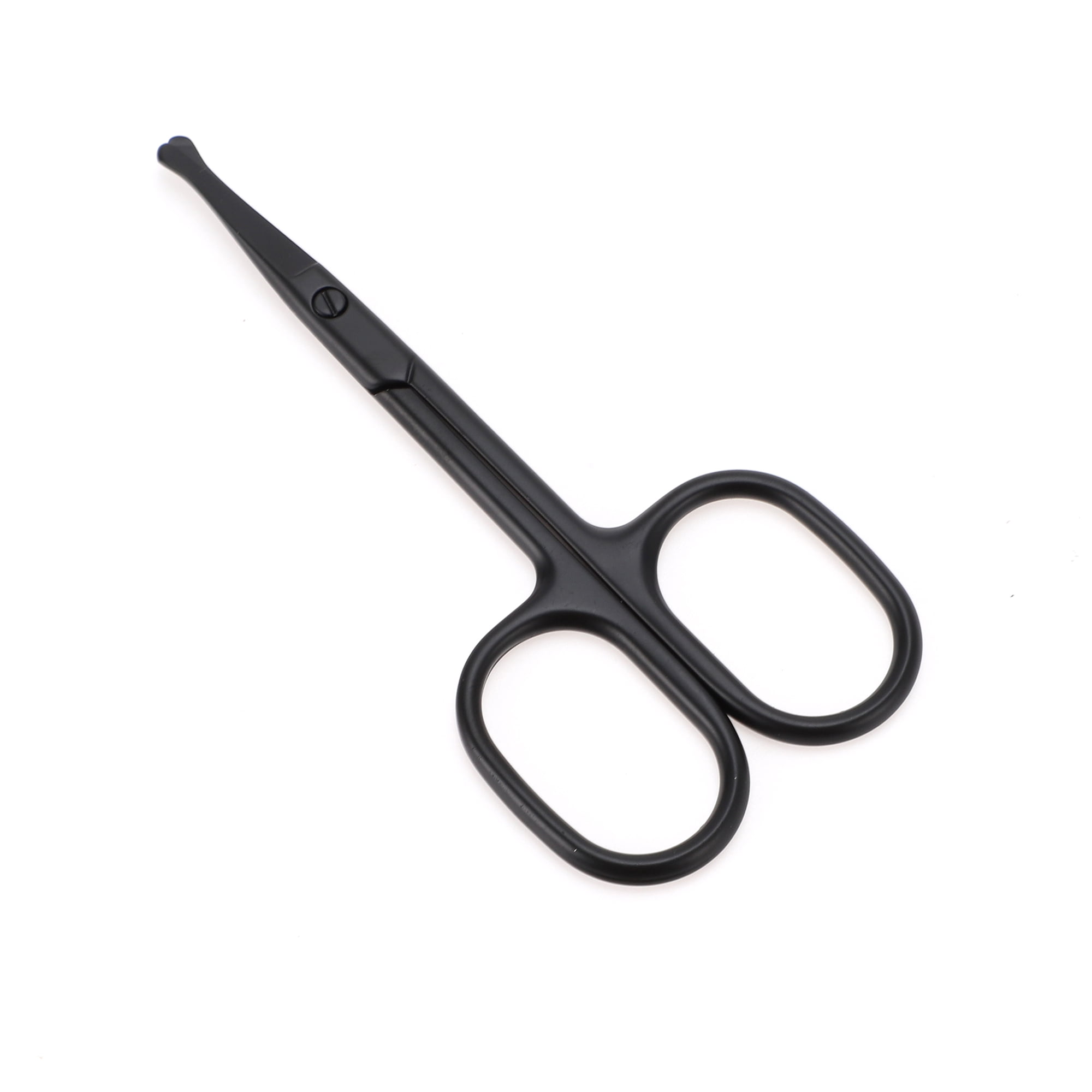 Unique Bargains Round Head Scissors Eyebrow Trimmer Scissors Black 1 Pc