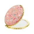 thumbnail image 1 of Unique Bargains Round Mini Floral Mirror for Women Purses Pocket Pink, 1 of 7