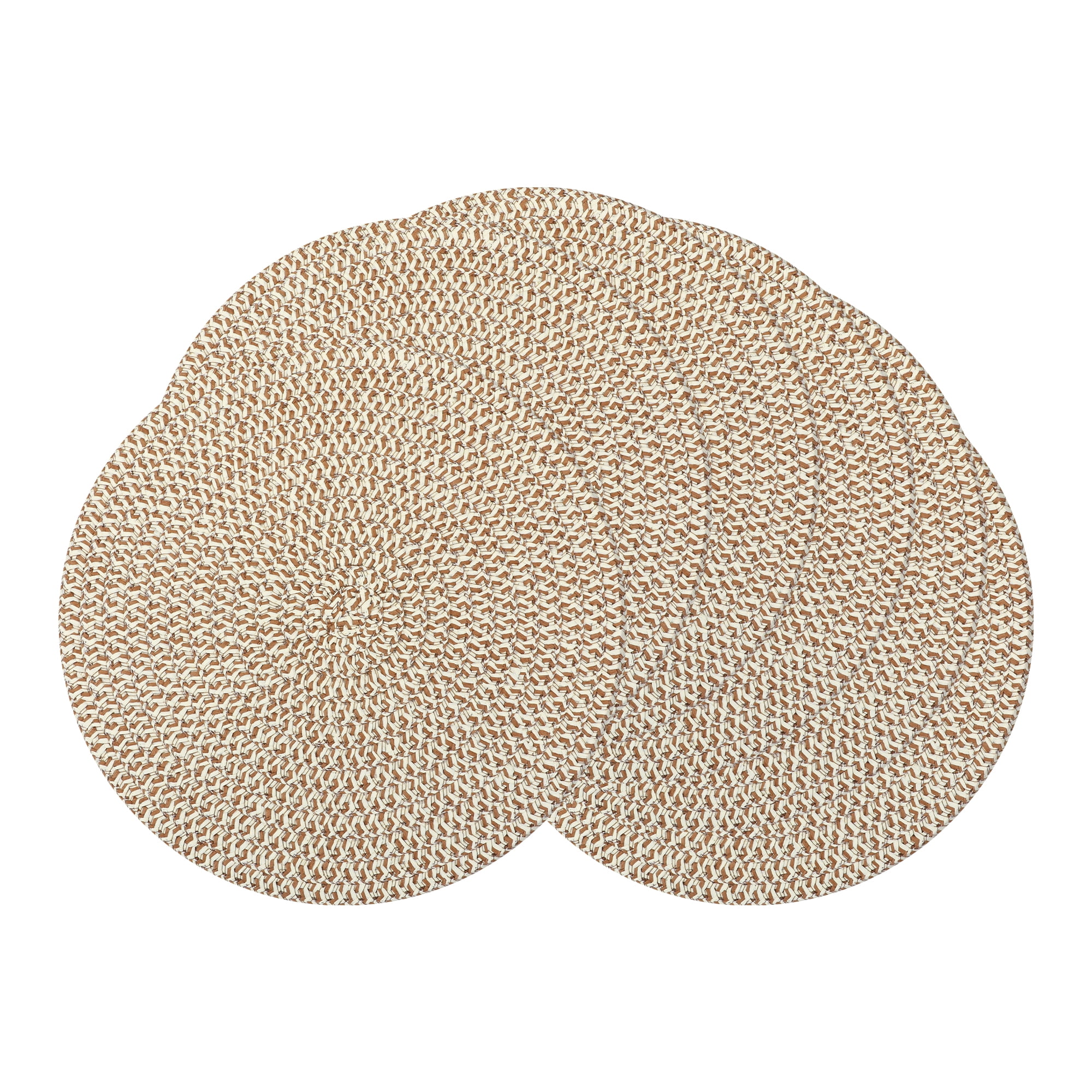 Unique Bargains Round Placemats Set of 6 Woven Placemats for Home Coffee