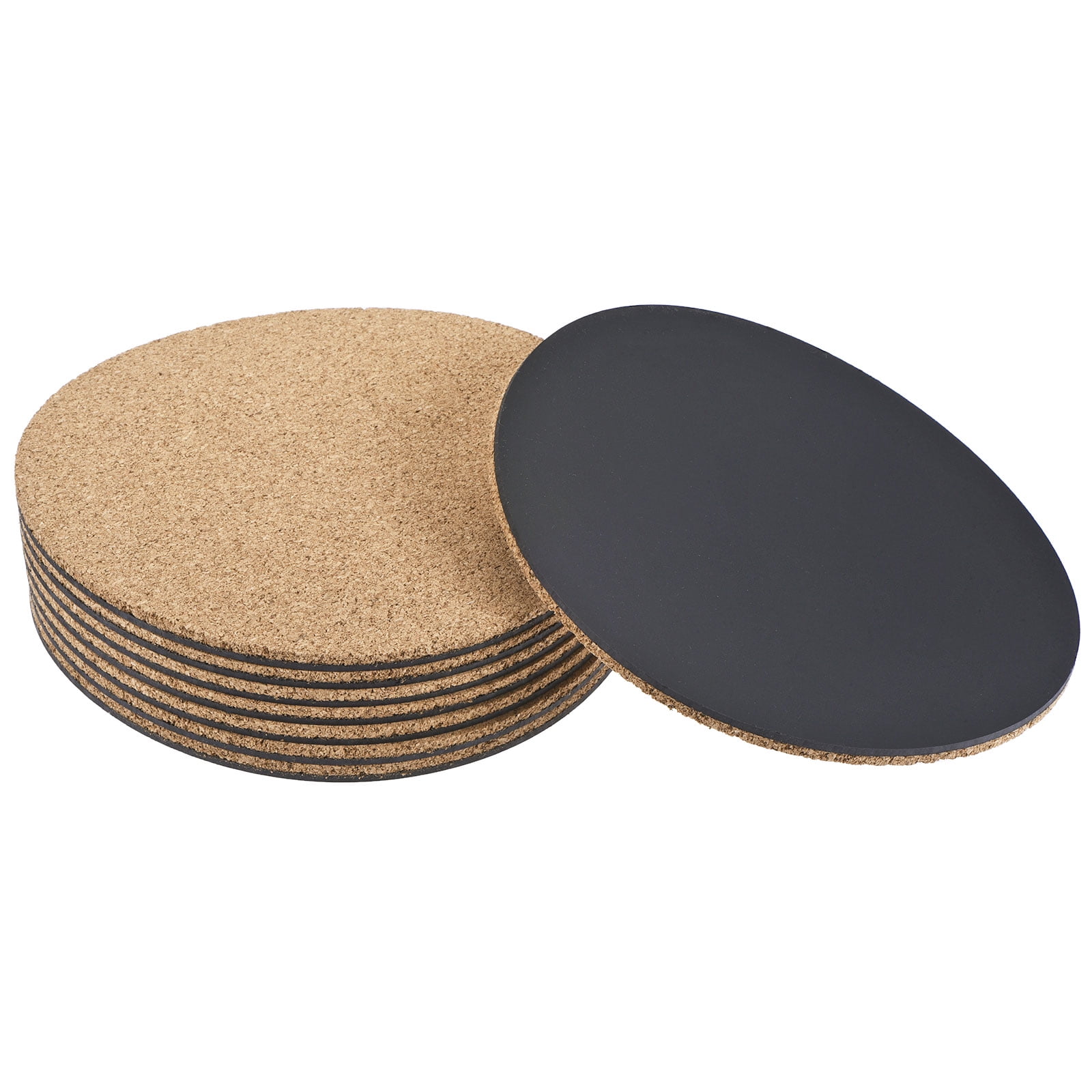 Unique Bargains Round Plant Saucers Plastic Cork Plant Mat for Home Garden Yellow 8pcs 6"