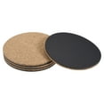 thumbnail image 1 of Unique Bargains Round Plastic Cork Plant Mat Yellow 4pcs Brown 3.98", 1 of 6