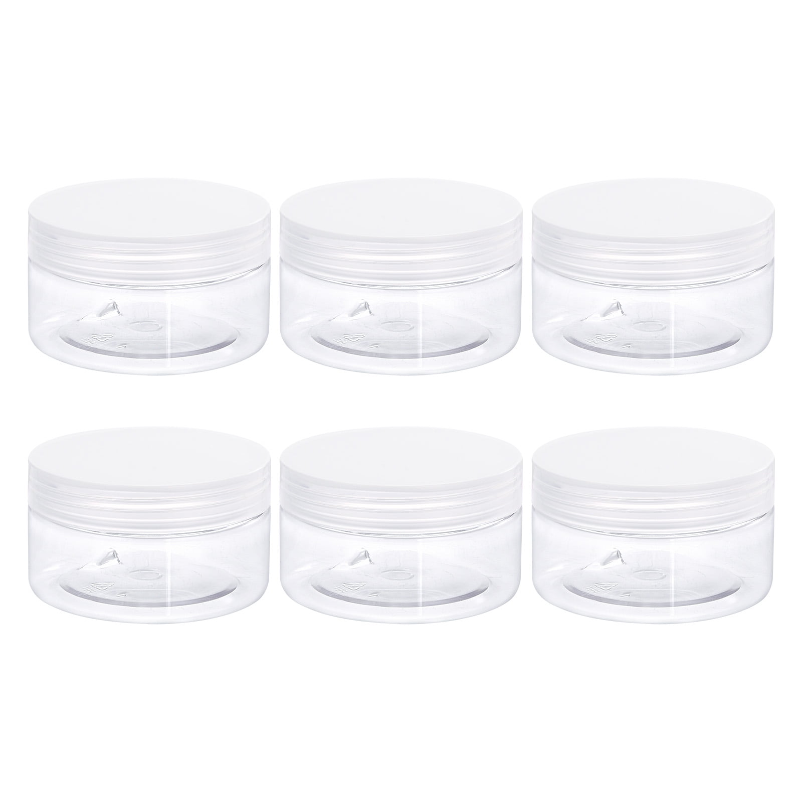 Unique Bargains Round Plastic Screw Top Lids Broad-Mouth Empty Containers 70mm x 43mm 6Pcs