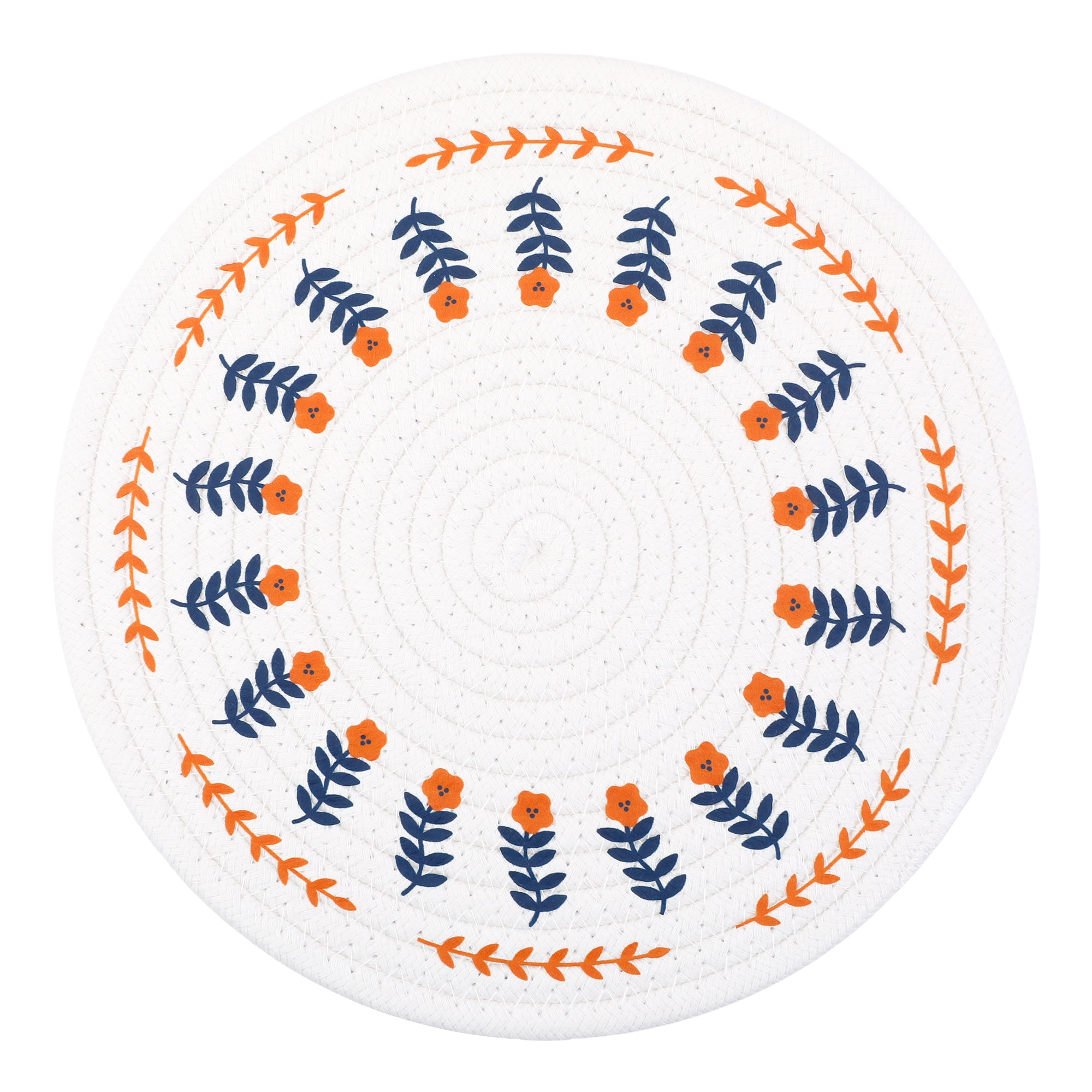 Unique Bargains Round Pot Holders Heat Resistant Non Slip Hot Pads for Cooking 9.45in 1Pcs