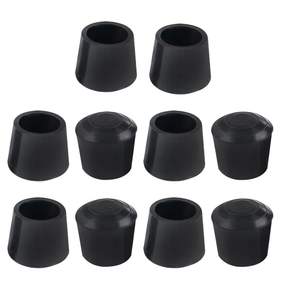Unique Bargains Round Rubber Leg Cap End Tips Cups Furniture Table Feet Cover 3/4" Inner Dia 10Pcs, Black
