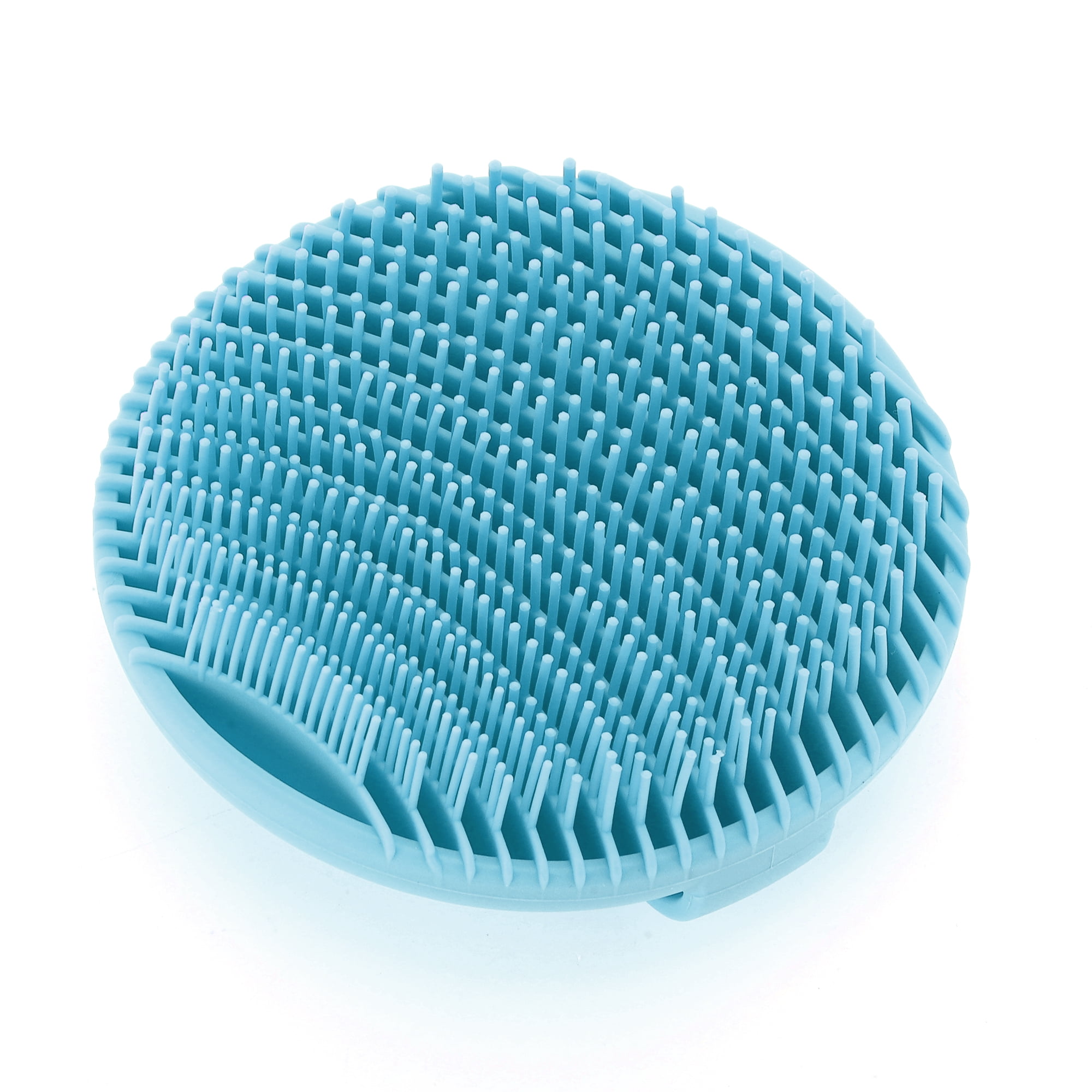 Unique Bargains Round Shape Handle Bath Brush 4.02" Blue