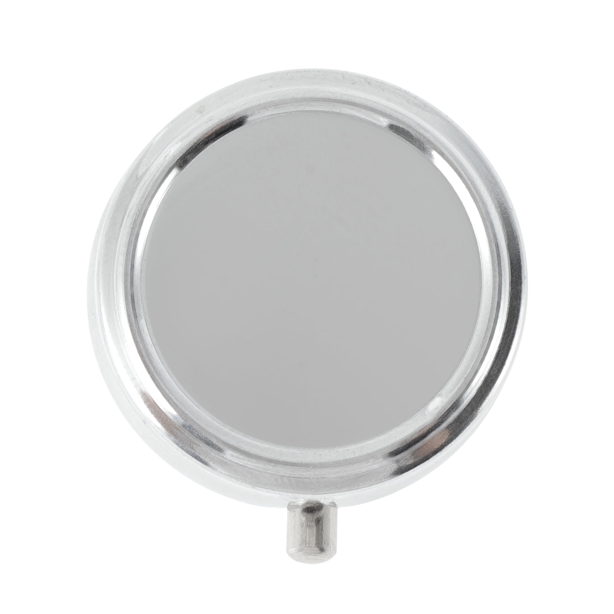 Unique Bargains Round Single Compartment Pill Cases Silver Tone 1 Pc [3.5cm Diameter]