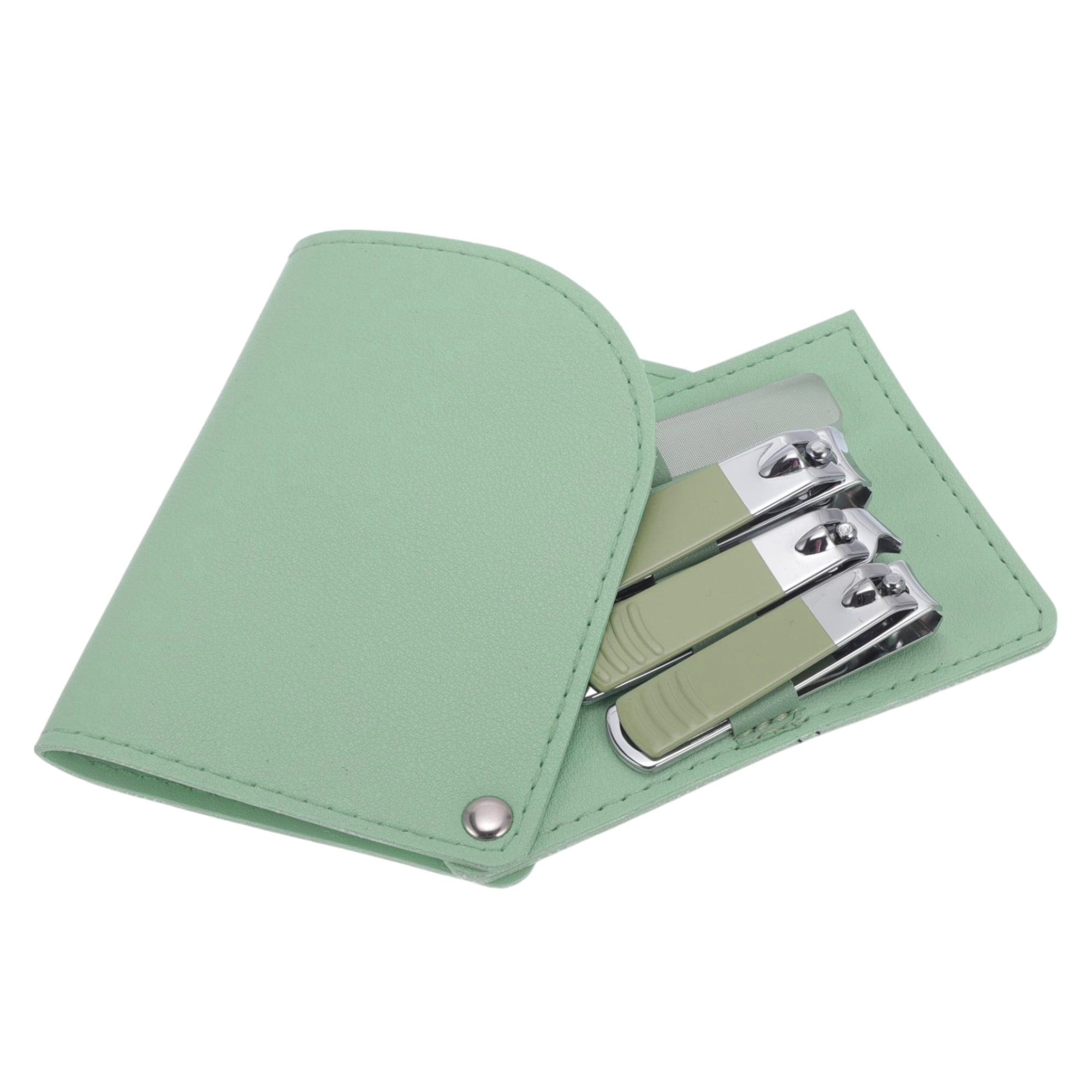 Unique Bargains Round Tail Nail Clippers Set 4 Pcs Dark Green