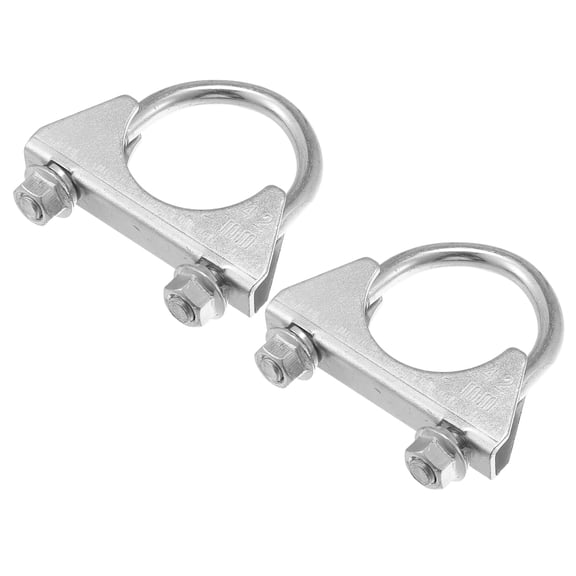 Unique Bargains Round U Bolt Clamp Muffler Exhaust Clamps for Car RV Mild Steel 1.65" ID 42mm 2 Pcs