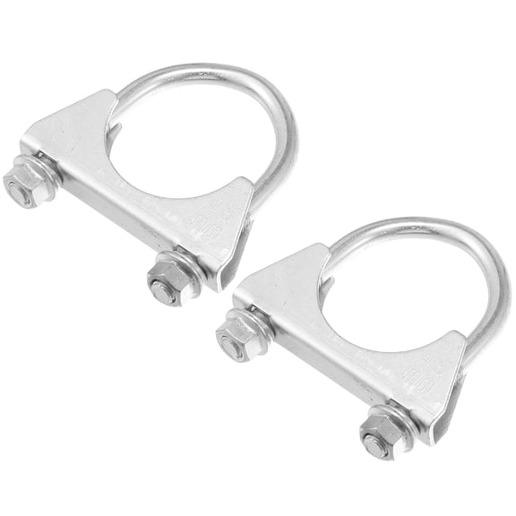 Unique Bargains Round U Bolt Clamp Muffler Exhaust Clamps for Car RV Truck Boat Durable Mild Steel 1.75" ID 45mm 2 Pcs
