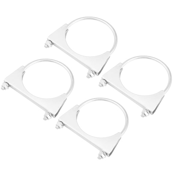 Unique Bargains Round U Bolt Clamp Muffler Exhaust Clamps for Car RV Truck Boat Durable Mild Steel 4" ID 102mm 4 Pcs